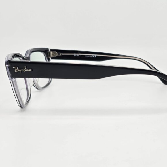 *SOLD* Ray-Ban RB5388 2034 Jeffrey Black on Transparent Eyeglasses Frame w/ Case - Picture 4 of 16